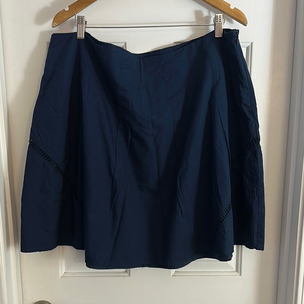 Lane Bryant navy a line skirt fully lined lattice detail size 22